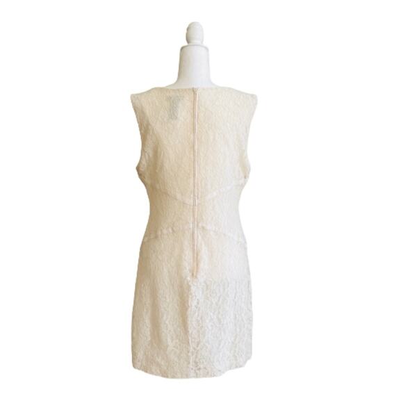 Bisou Bisou Dress Cream Floral Lace Overlay Ribbon Sleeveless Mini Size 14 NEW - Picture 4 of 12